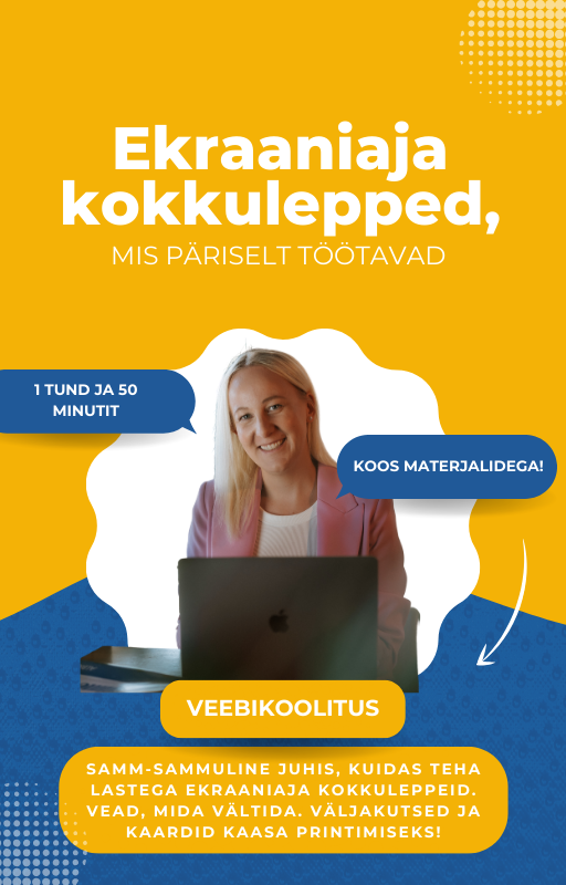 Ekraaniaja kokkulepped